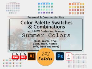 Summer Color Palettes with Hex Codes