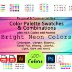 Neon and Bright Color Palette Combinations