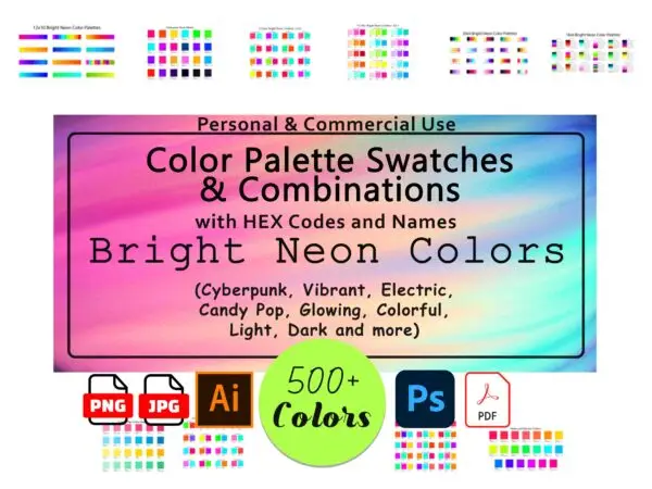 Neon and Bright Color Palette Combinations