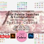 Spring Color Palettes with hex codes