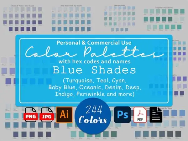 Blue Color Palettes with Hex Codes