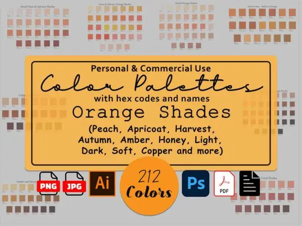 Orange Color Palettes with hex codes
