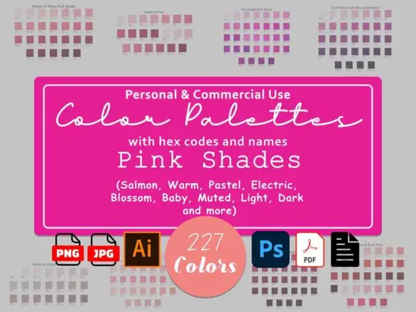 Pink Color Palettes with Hex Codes