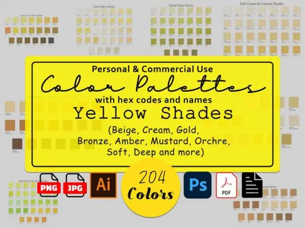 Yellow Color Palettes with Hex Codes