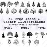 Tree Clipart SVG PNG Bundle
