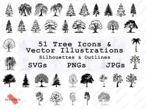 Tree Clipart SVG PNG Bundle