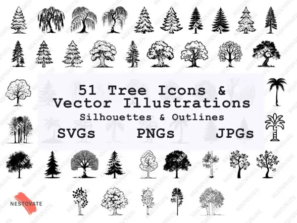 Tree Clipart SVG PNG Bundle