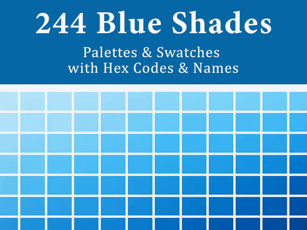 shades of blue with hex codes