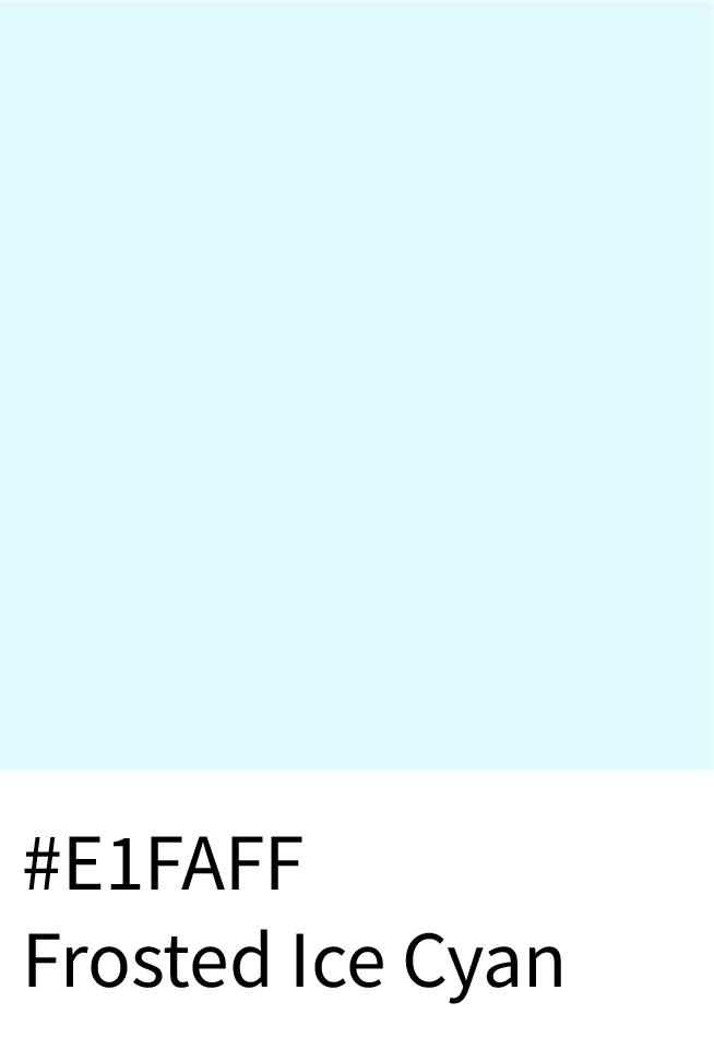 Frosted Ice Cyan Color Hex Code #E1FAFF
