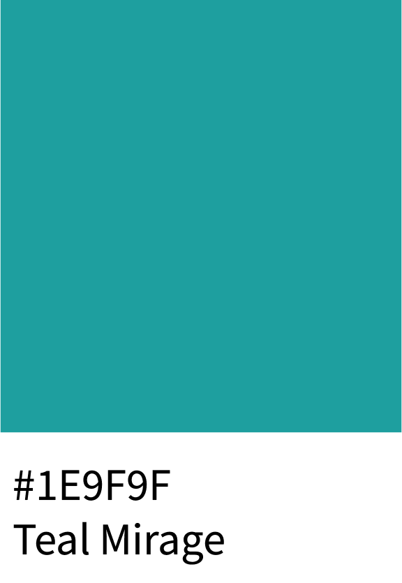 Teal Mirage Color Hex Code #1E9F9F