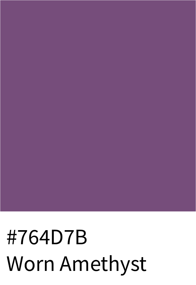 Worn Amethyst Color Hex Code #764D7B