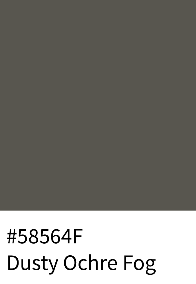 Dusty Ochre Fog Color Hex Code #58564F