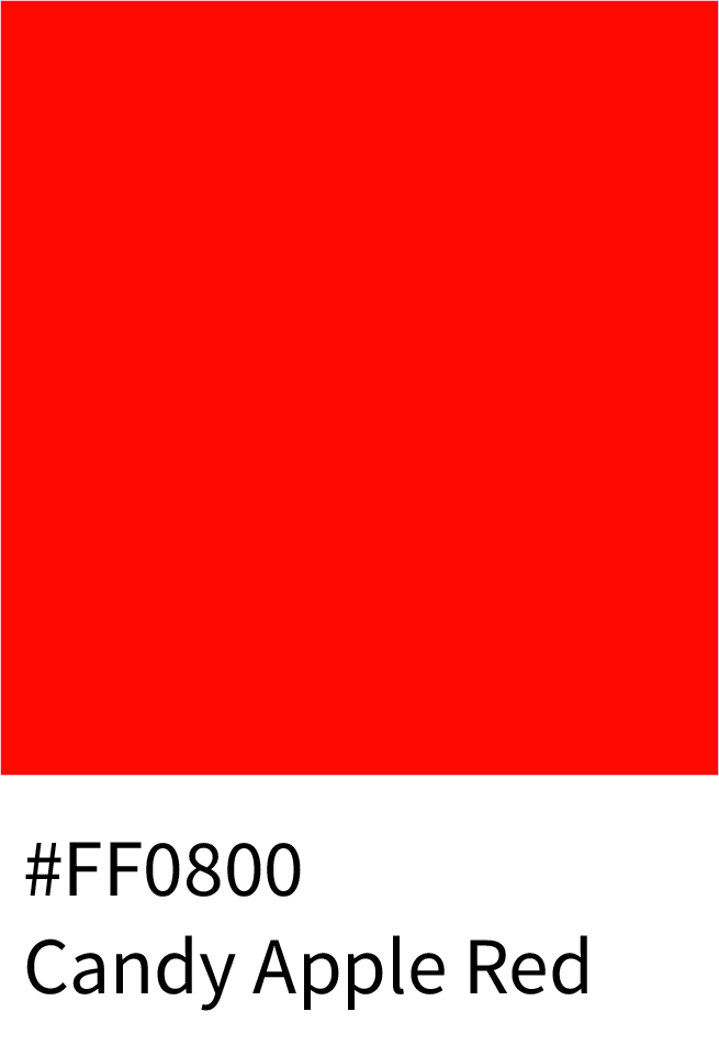 Candy Apple Red Color RGB Code (255, 8, 0)