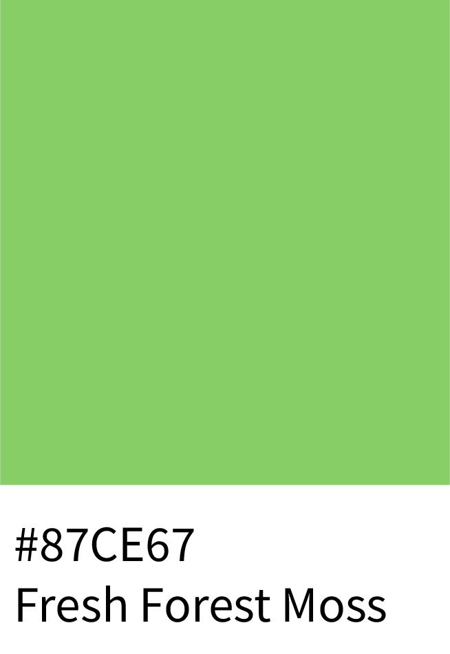 Fresh Forest Moss Color Hex Code #87CE67
