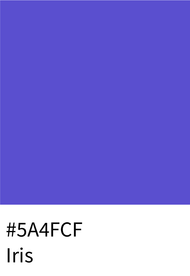 Iris Color RGB Code (90, 79, 207)