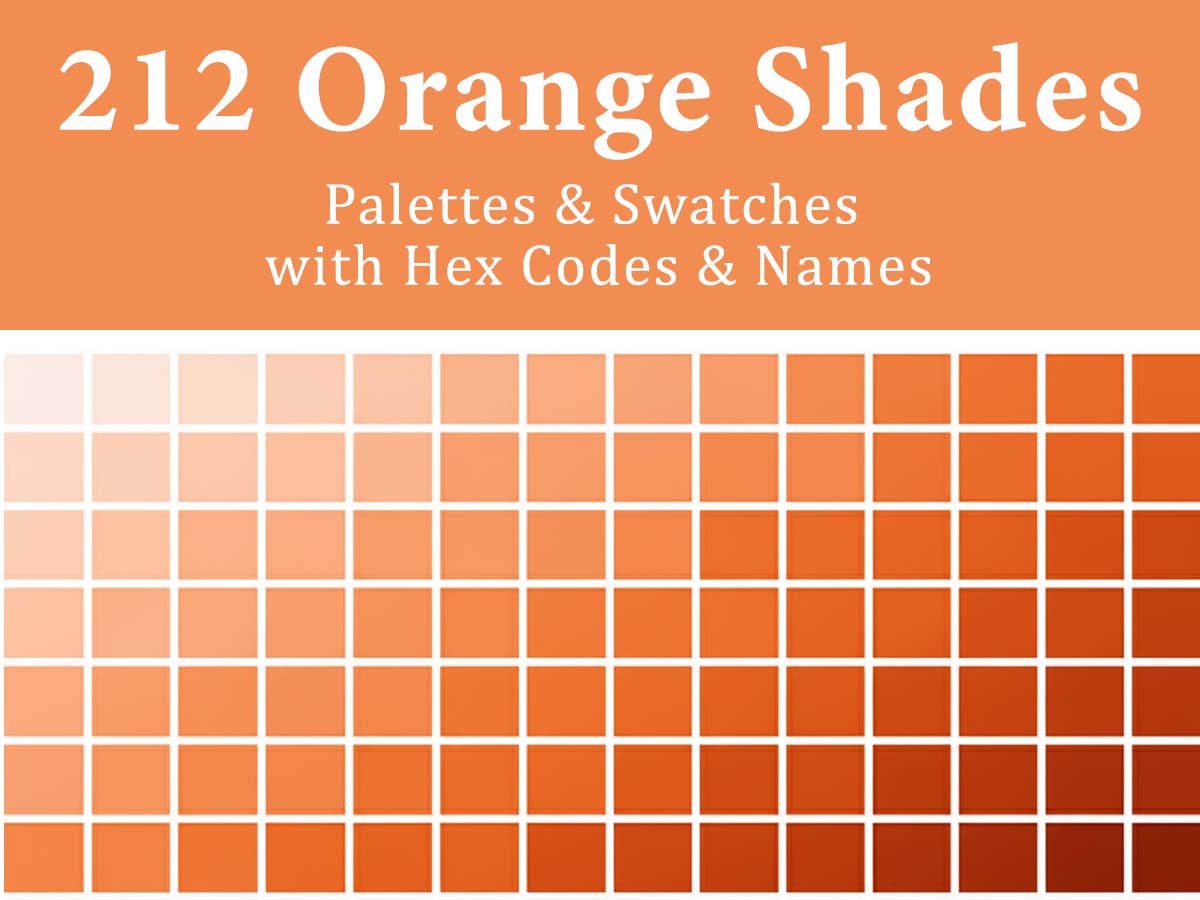 Shades of Orange with Hex Codes