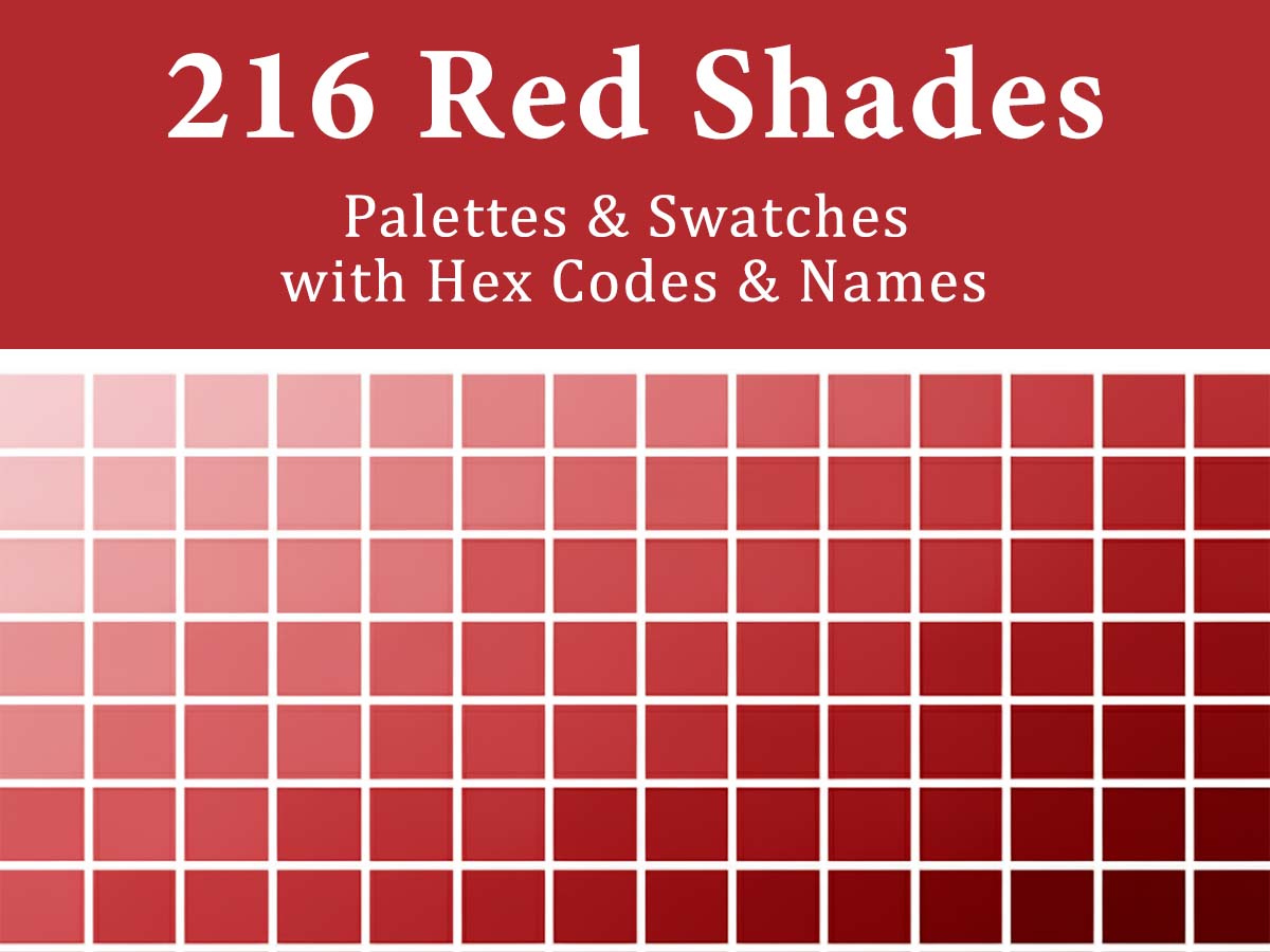 shades of red with HEX codes