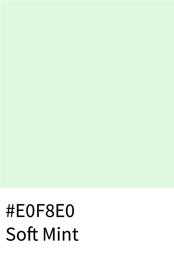 Soft Mint Color Hex Code #E0F8E0