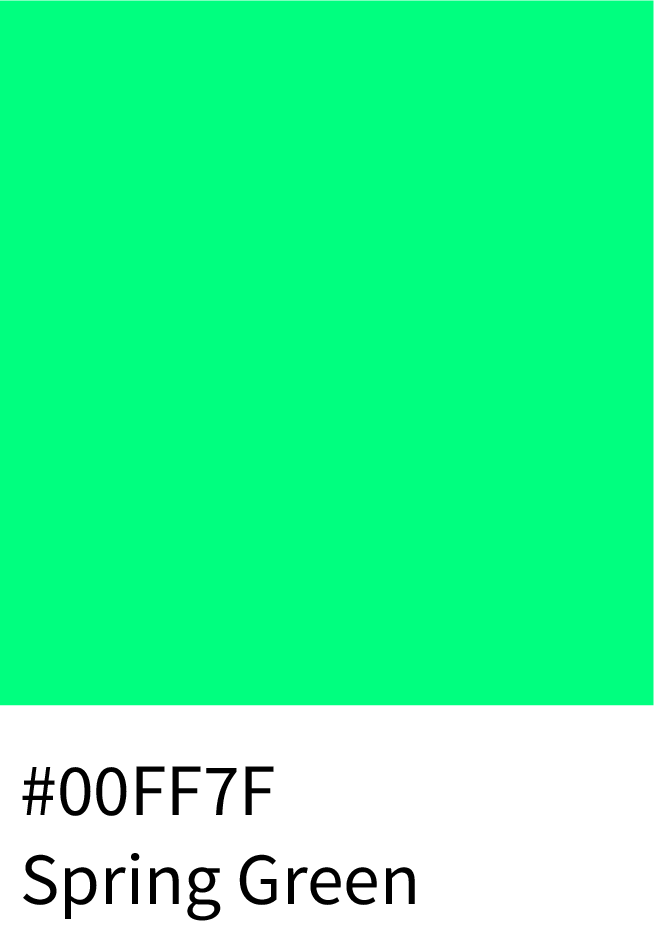 Spring Green Color RGB Code (0, 255, 127)