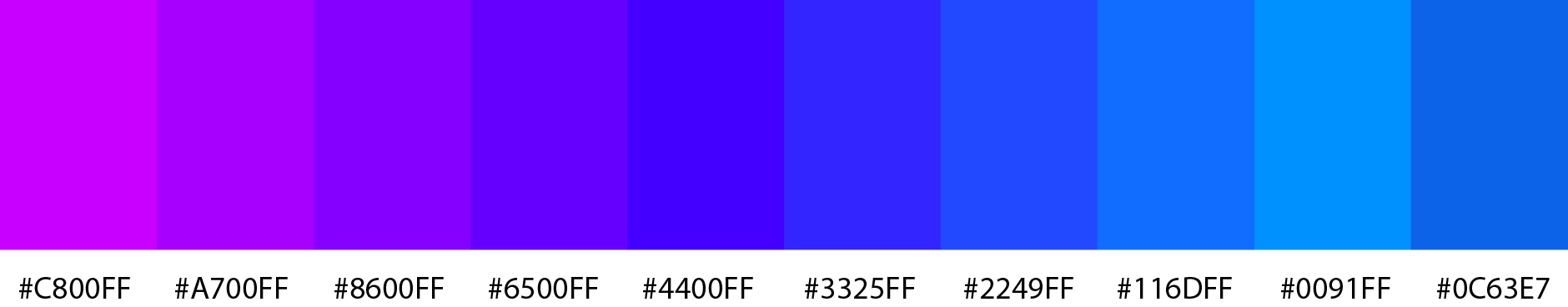 10 Color Bright Neon Palette 7 Color Hex Code