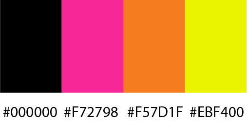 4 Color Bright Neon Palette 2 Color Hex Code
