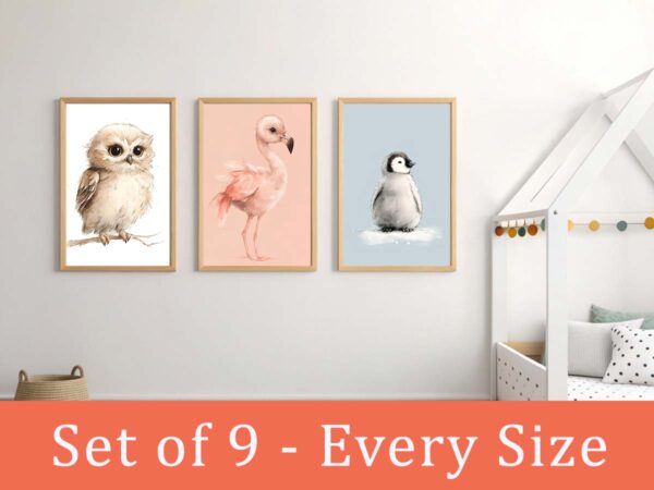 Baby Birds Nursery Wall Art Prints