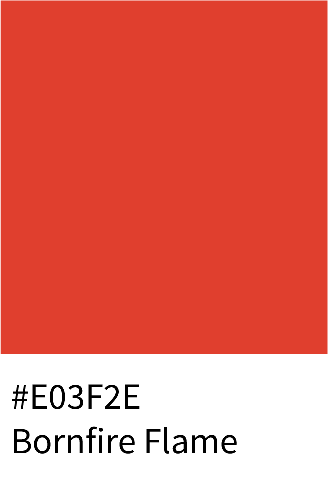 Bornfire Flame Color Hex Code #E03F2E