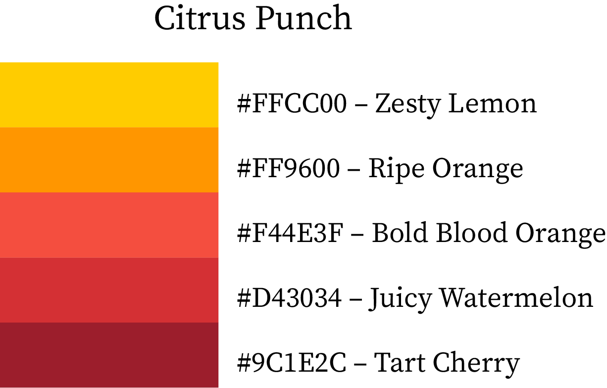 Warm Summer Color Palette Combination