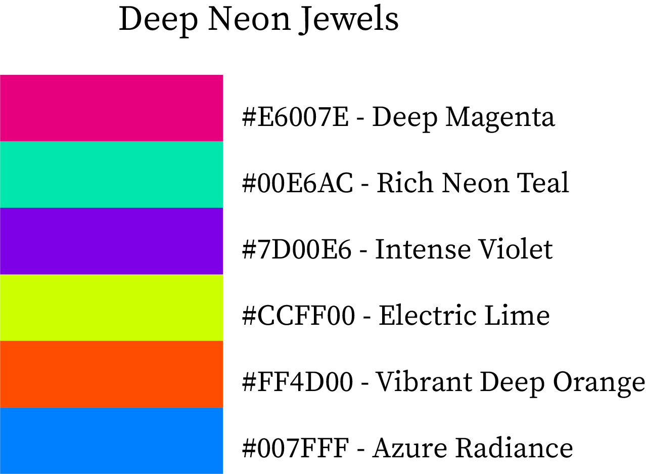 Deep Neon Jewels Color Hex Code
