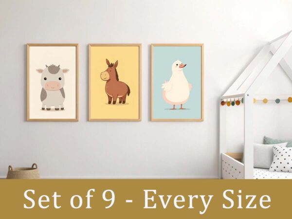 Farm Animals Nursery Wall Art Printables