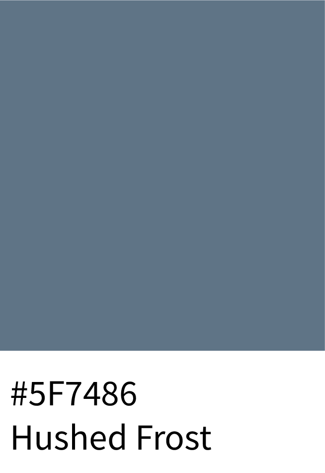 Hushed Frost Color Hex Code #5F7486