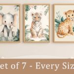 Jungle Baby Animals Nursery Wall Art
