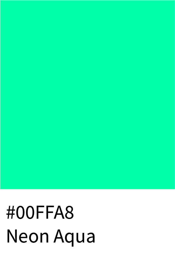 Neon Aqua Color Hex Code #00FFA8