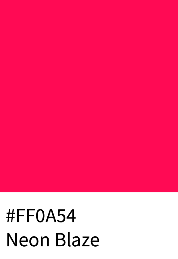 Neon Blaze Color Hex Code #FF0A54