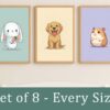 Cute Pet Animals Nursery Wall Art
