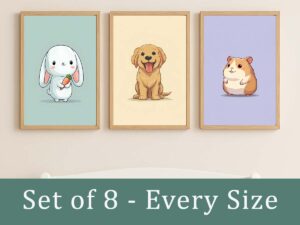 Cute Pet Animals Nursery Wall Art