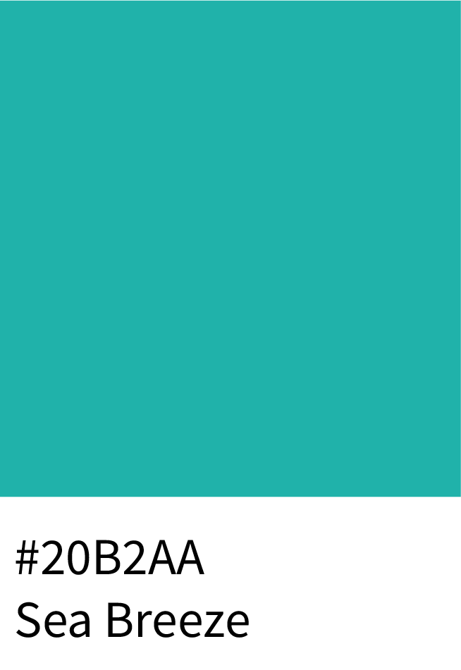 Sea Breeze Color Hex Code #20B2AA