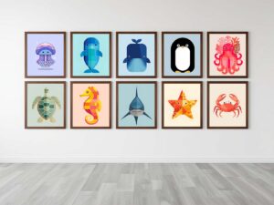 Sea Animals Nursery Wall Art Decor