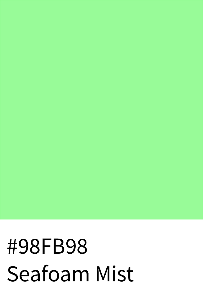 Seafoam Mist Color Hex Code #98FB98
