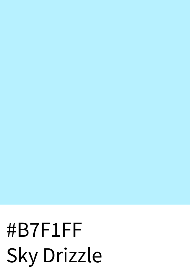 Sky Drizzle Color Hex Code #B7F1FF