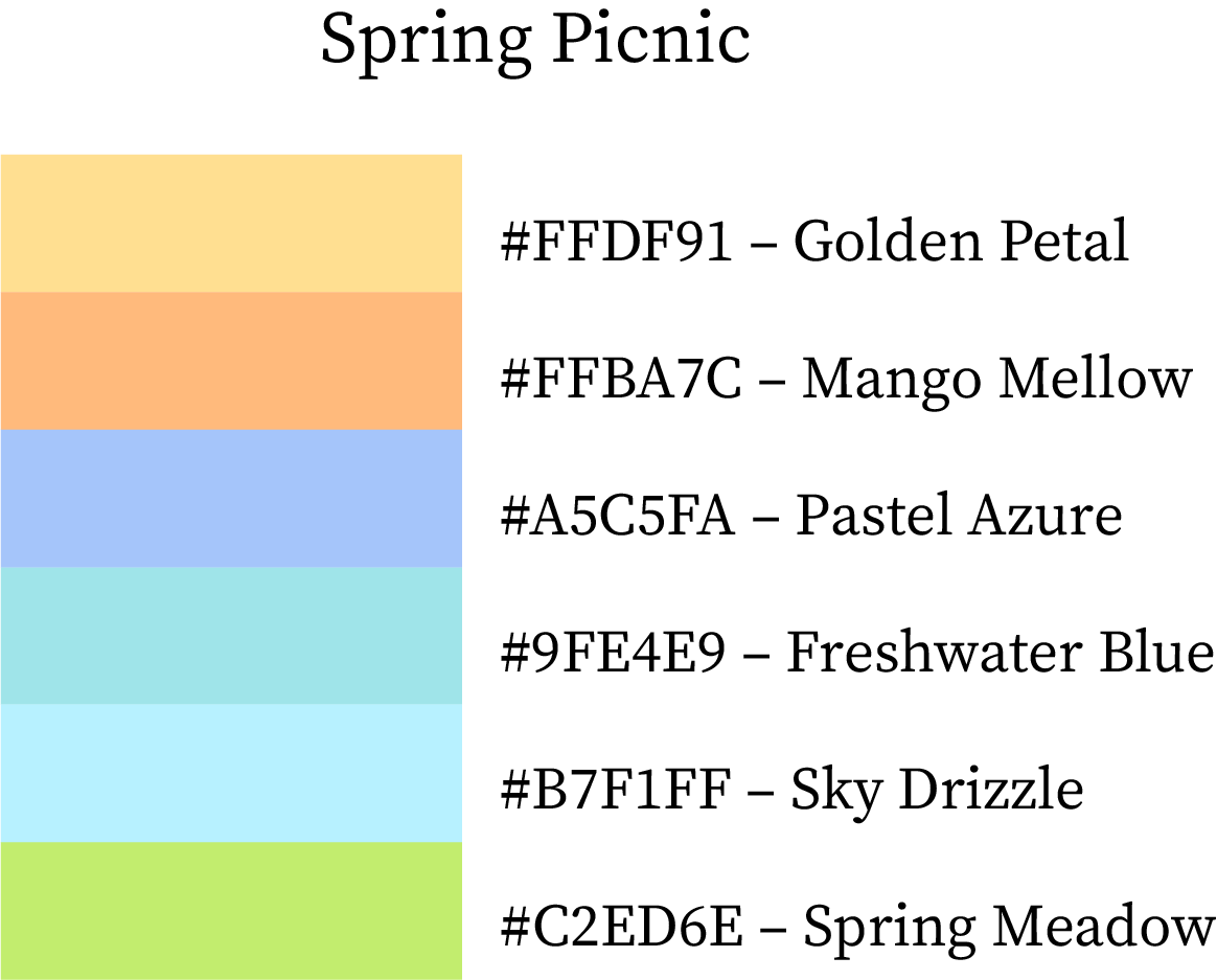 True Spring Colour Palette Combination