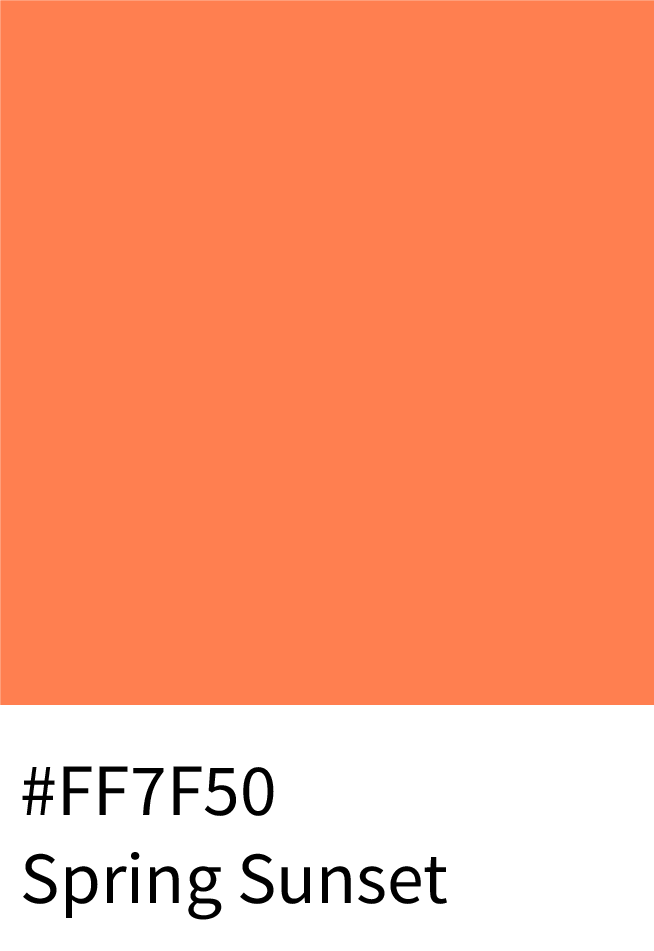 Spring Sunset Color Hex Code #FF7F50