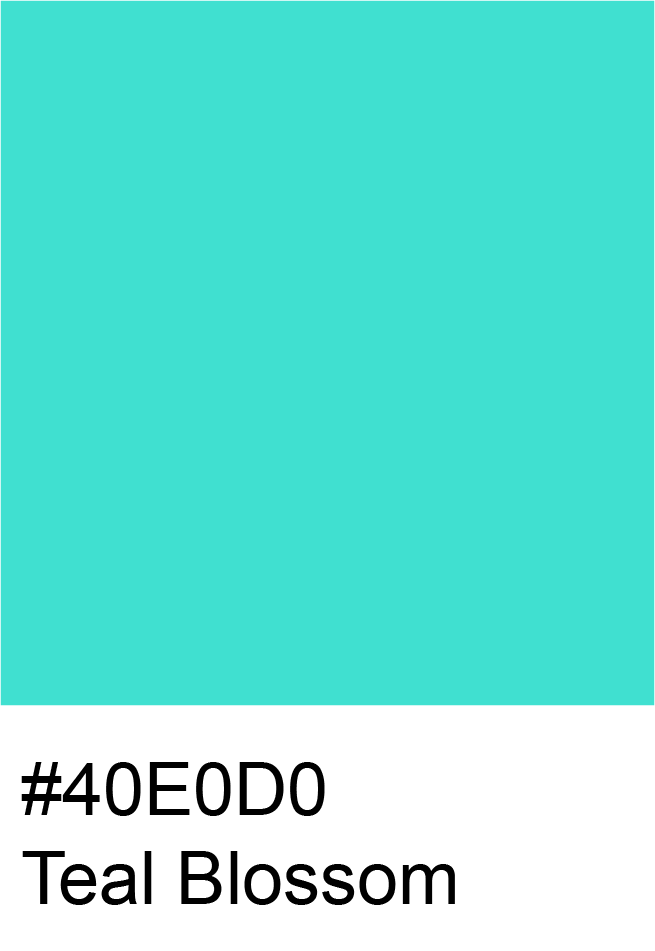 Teal Blossom Color Hex Code #40E0D0