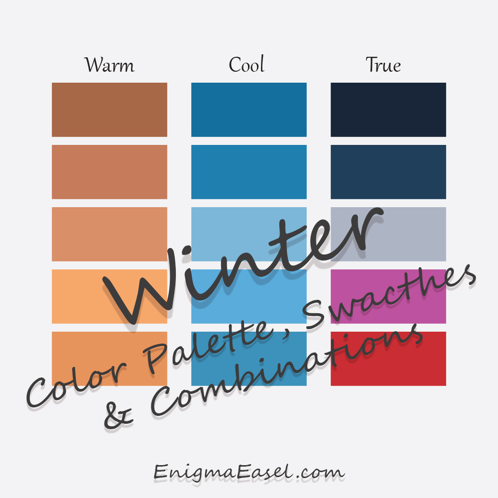 Winter Colour Palettes Swatches and Combinations
