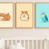 Cartoon Pet Wall Art for Kids