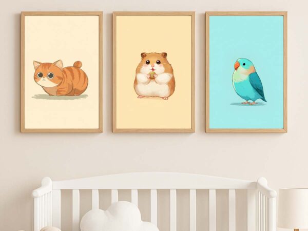 Cartoon Pet Wall Art for Kids
