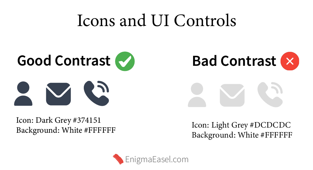 Icons and UI Contrast Wcag