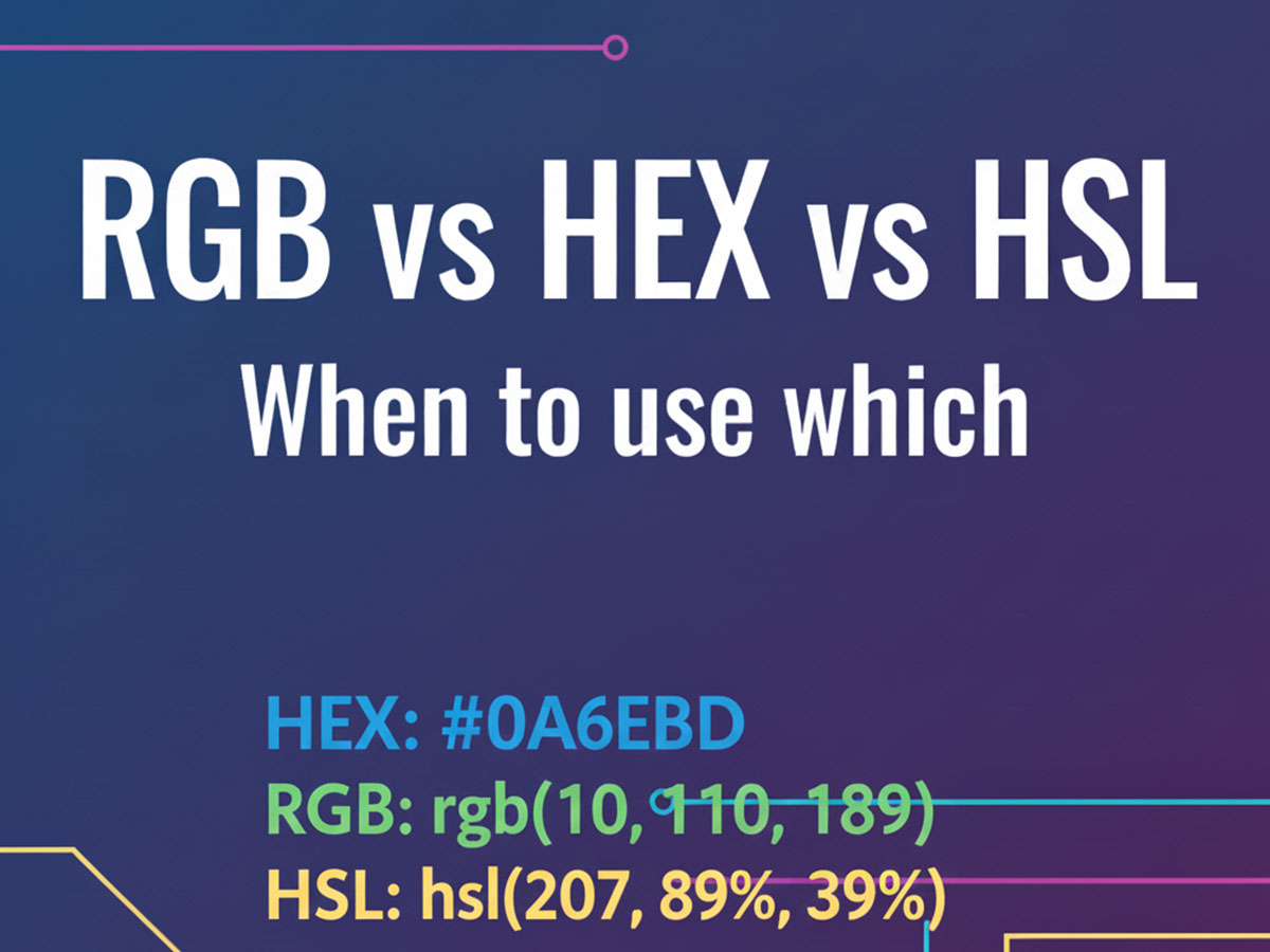 RGB vs HEX vs HSL