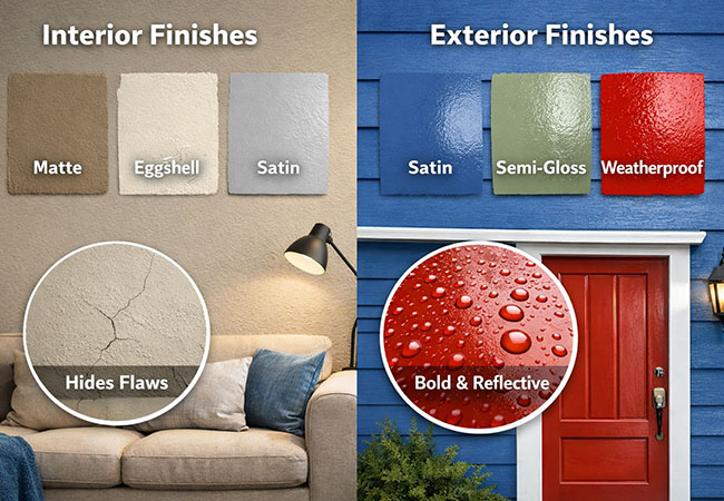 Interior vs Exterior Finishes