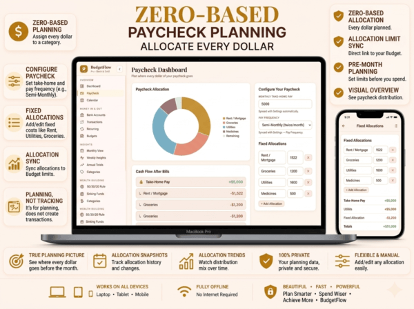 Zero Based Paycheck Planner